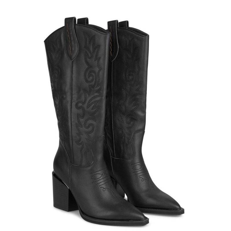 Bottes à Talons Alma En Pena Embroidered Cowboy Boots Bleu Marine Femme | UNB-17871580